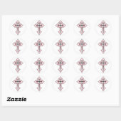 Sticker Rond Croix chrétienne (Feuille)