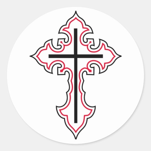 Sticker Rond Croix chrétienne (Devant)