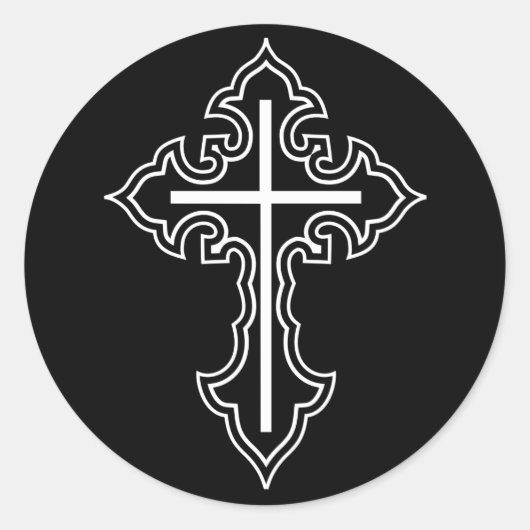 Sticker Rond Croix chrétienne (Devant)