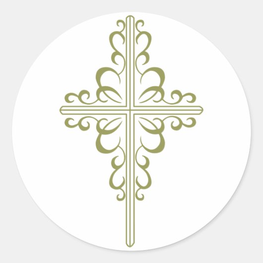 Sticker Rond Croix chrétienne (Devant)
