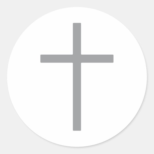 Sticker Rond Croix chrétienne Argent Round (Devant)