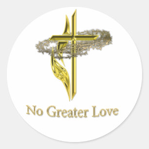 Sticker Rond croix chrétienne d'or