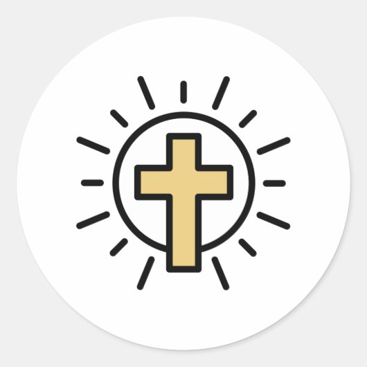 Sticker Rond Croix chrétienne simple (Devant)