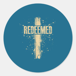 Sticker Rond Croix clous Jésus rédempteur Foi