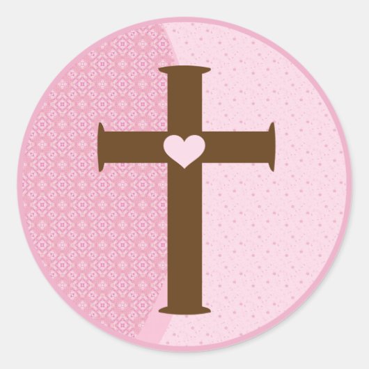 Sticker Rond Croix de communion des filles (Devant)
