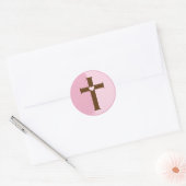 Sticker Rond Croix de communion des filles (Enveloppe)