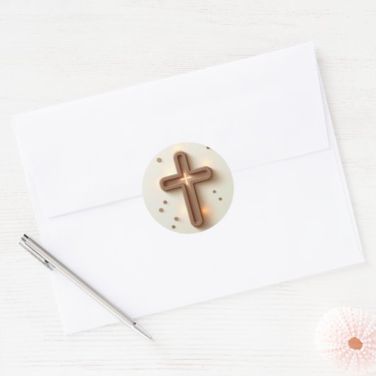 Sticker Rond Croix de crise Brown (Enveloppe)