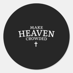Sticker Rond Croix de la foule du ciel - R chrétien minimaliste