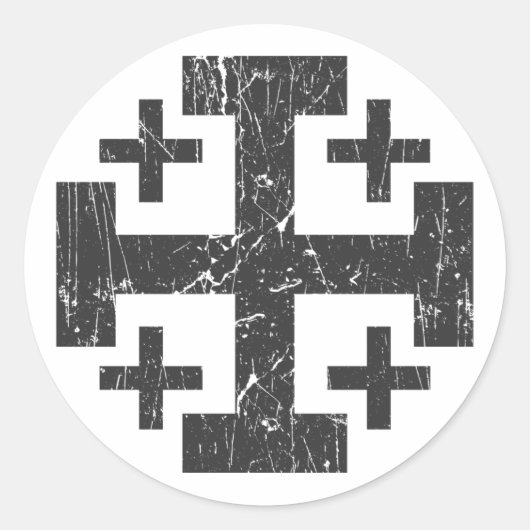 Sticker Rond croix de la terre sainte grunge (Devant)