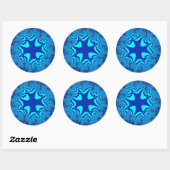 Sticker Rond Croix de l'océan bleu (Feuille)