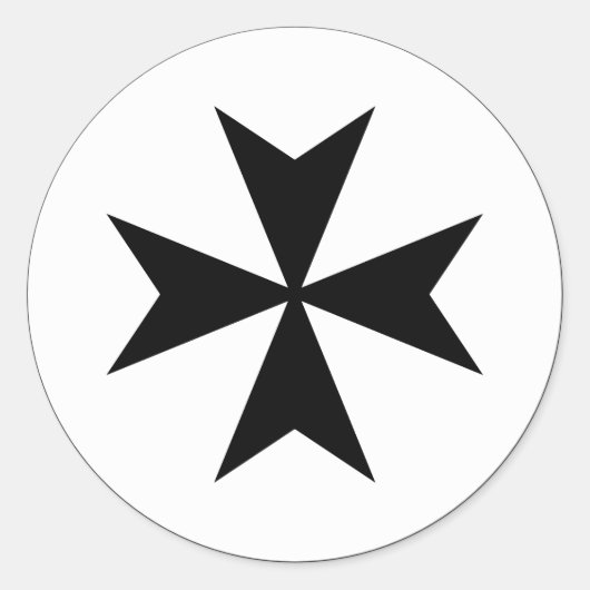 Sticker Rond Croix de Malte noire (Devant)