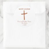 Sticker Rond Croix de palme personnalisée Joyeux Cognac blanc d (Sac)