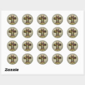 Sticker Rond Croix de Pâques (Feuille)