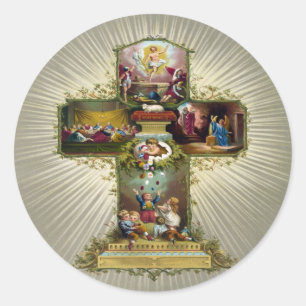 Sticker Rond Croix de Pâques