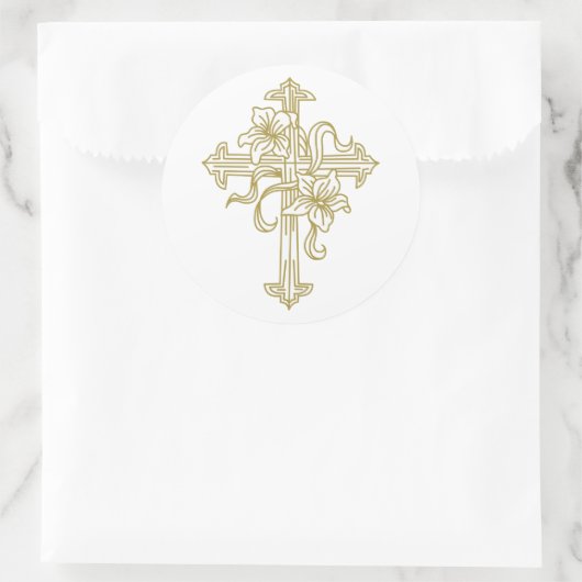 Sticker Rond Croix de Pâques (Sac)