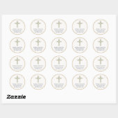 Sticker Rond Croix de Première Communion (Feuille)