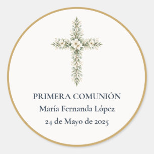 Sticker Rond Croix de Première Communion