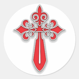 Sticker Rond Croix de Santiago