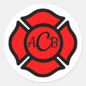 Sticker Rond Croix de St. Florian avec Monogramme (Devant)