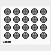 Sticker Rond CROIX D'Emblème (Feuille)