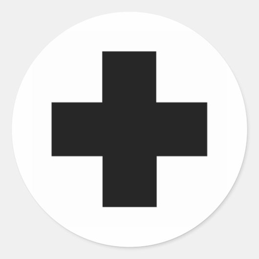 Sticker Rond Croix des premiers secours (Devant)