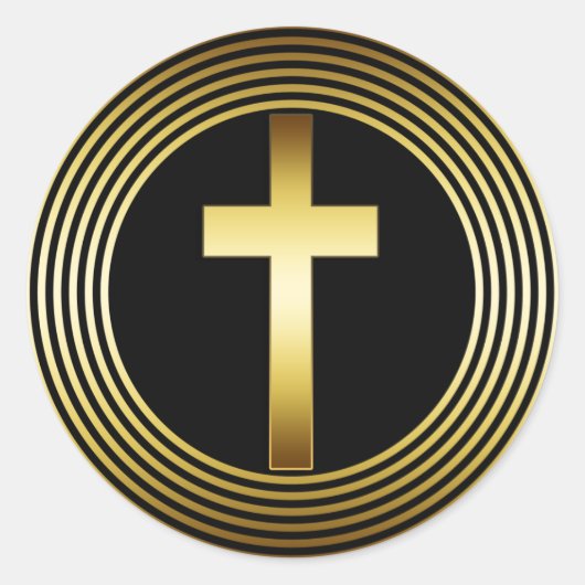 STICKER ROND CROIX D'OR (Devant)