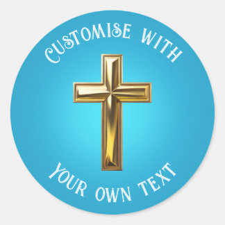 Sticker Rond Croix d'or