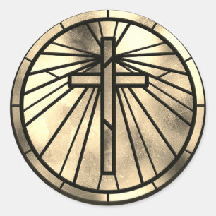 Sticker Rond Croix d'or