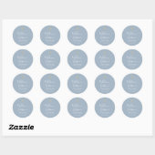 Sticker Rond Croix d'or Baptême Christening Dusty Blue (Feuille)