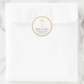 Sticker Rond Croix d'Or de Première Communion (Sac)