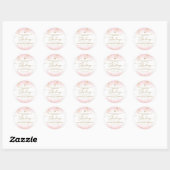 Sticker Rond Croix d'or rose moderne Christening (Feuille)