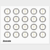 Sticker Rond Croix dorée avec rayure noire et blanche (Feuille)