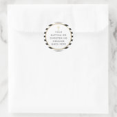 Sticker Rond Croix dorée Chic Rayure Baptême Message (Sac)