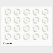 Sticker Rond Croix dorée Monogramme Initiales Verdure (Feuille)