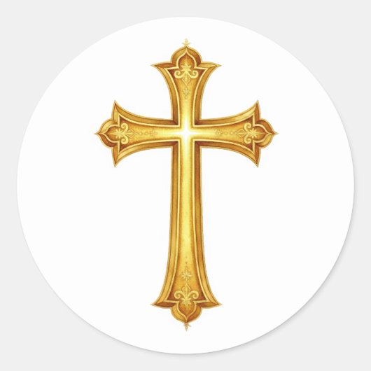 Sticker Rond Croix dorée sur n'importe quelle couleur (Devant)