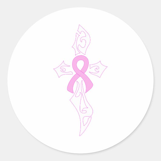 Sticker Rond Croix du cancer du sein (Devant)