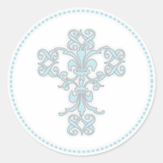 Sticker Rond Croix élégante dans le bleu