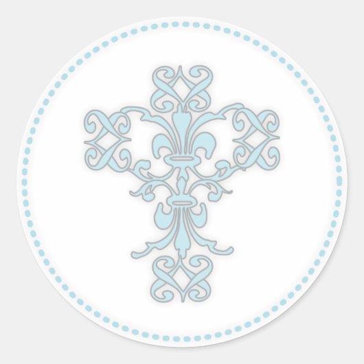 Sticker Rond Croix élégante dans le bleu (Devant)