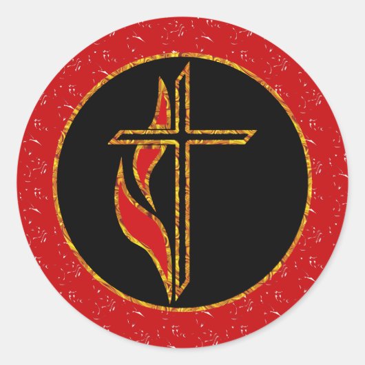 Sticker Rond Croix et flamme (Devant)