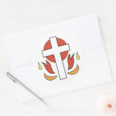 Sticker Rond Croix et Flammes de Confirmation (Enveloppe)