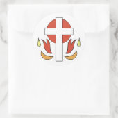 Sticker Rond Croix et Flammes de Confirmation (Sac)
