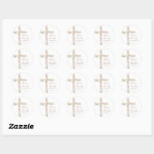 Sticker Rond croix florale Première communion (Feuille)