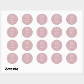 Sticker Rond Croix florale simple sur le baptême rose (Feuille)