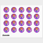 Sticker Rond Croix gay pride (Feuille)