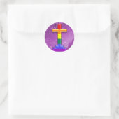 Sticker Rond Croix gay pride (Sac)