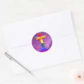 Sticker Rond Croix gay pride (Enveloppe)