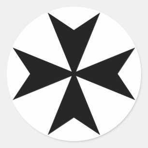 Sticker Rond Croix maltaise noire