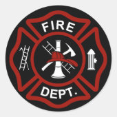 Sticker Rond Croix maltaise noire sur Arrière - plan noir (Devant)