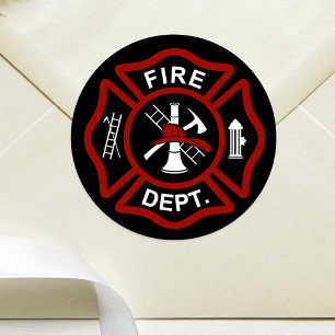 Sticker Rond Croix maltaise noire sur l'arrière - plan noir