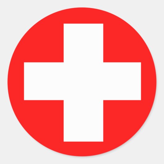 Sticker Rond Croix Médicale (Devant)